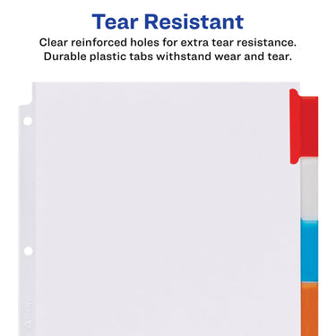 Avery Big Tab Extra-Wide Insertable Dividers for 3 Ring Binders, 8-Tab Set, Multicolor, 6 Sets (21211)